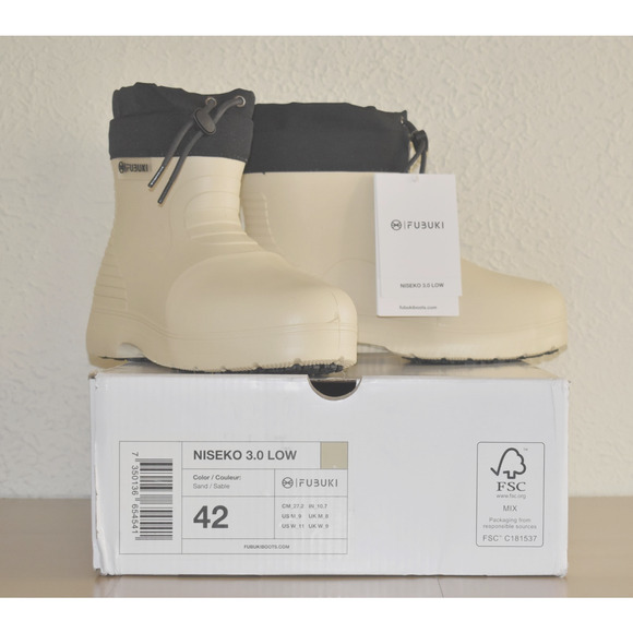 C0 NIB FUBUKI Niseko 3.0 Low Sand Winter Unisex Boot Shoes Size EU 42 US M9